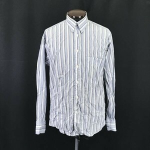 USA製★バーバリー/BURBERRY★長袖ワイシャツ/ドレスシャツ【Mens size -S/青系/blue/ストライプ柄】Tops/Shirts◆BH231