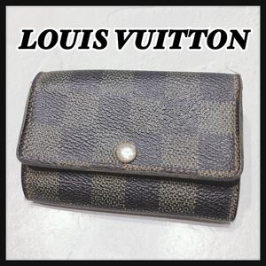 ☆LOUISVUITTON☆ ルイヴィトン ヴィトン ダミエ キーケース 6連 ブラウン 茶色 レザー コンパクト レディース 送料無料