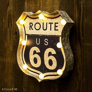 ネオンサイン ROUTE66 LEDロードサイン 看板 アメリカン雑貨 オールドアメリカン 存在感抜群 インテリア BAR カフェ 隠れ家 雰囲気照明