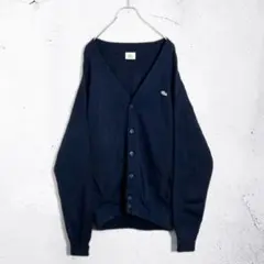 【希少80ｓ】スペイン製 LACOSTE ラコステ カーディガン 紺 XL