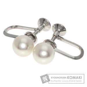 MIKIMOTO ミキモト パール 真珠 イヤリング K14ホワイトゴールド レディース 中古