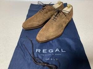 REGAL Y601 EB リーガル スエード ウイングチップ ビジネスシューズ size42 ブラウン VERO CUOIO イタリア製 美品