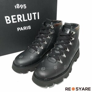 新古品 BERLUTI ベルルッティ 2021AW シグネチャー キャンバス レザー スクリット レースアップ トレッキング ブーツ 箱付き 46580