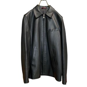 1円 Paul Smith ポールスミス レザージャケット 羊 ラム レザー 黒 ブラック M