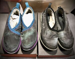 新品&中古　メレル　MERRELL Pechora Wrap（ペコラ ラップ）冬物　靴　2015 Turbulence (黒)、Blue Purple Gray(パープル) 2足セット(24cm)