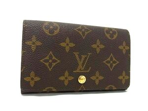 1円 ■美品■ LOUIS VUITTON ルイヴィトン M61730 モノグラム ポルトモネ ビエトレゾール 二つ折り 財布 ウォレット ブラウン系 GB0197