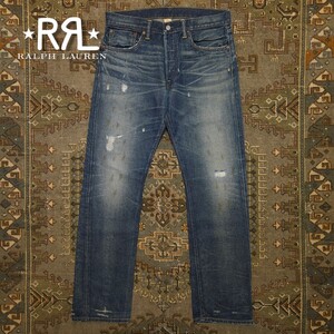 【傑作品】 RRL Nevada Wash Low Straight Jeans 【32×32】 ネバダウォッシュ ローストレート ジーンズ デニム レザー USA製 Ralph Lauren