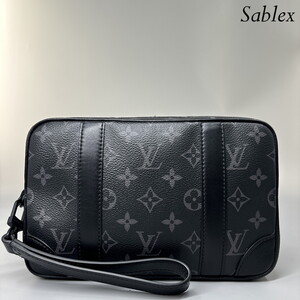 1円【未使用/2024年製】LOUIS VUITTON ルイヴィトン モノグラム エクリプス ポシェット カサイ M82076 セカンドバッグ クラッチ RFID 