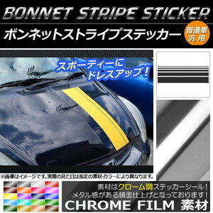 AP ボンネットストライプステッカー クローム調 普通車汎用 AP-CRM1269 入数：1セット(5枚)