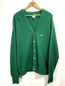 ■ あいみょん着？ ビンテージ USA製 IZOD LACOSTE アイゾット ラコステ ワンポイント 刺繍ロゴ アクリル ニット カーディガン サイズL ■