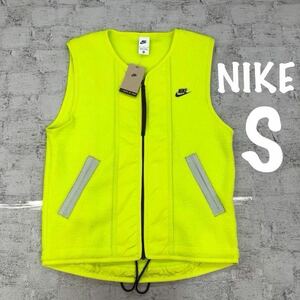 【S】新品 メンズ NIKE ナイキ NSW SPE シェルパ フリース ベスト 定価9900円 ハイパイル フリースベスト ボア イエロー