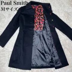 【美品】Paul Smith ポールスミス ウールコート マルチカラーボタン 黒