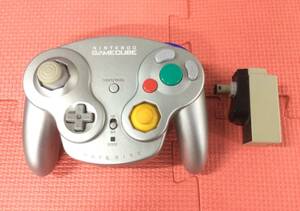 【GM5355/60/0】動作未確認のジャンク★ゲームキューブ用 ワイヤレスコントローラー ウェーブバード★シルバー★GC★GAMECUBE ニンテンドー