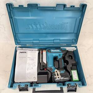 中古・動作品 マキタ makita PT353D 充電式ピンタッカ ケース 替え芯 ゴーグル 説明書 バッテリー 