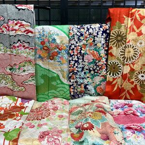 一右衛門 No.2268 振袖　8枚まとめ売り　 金駒刺繍　 刺繍　絞り　京友禅　 正絹着物　大量まとめ売り