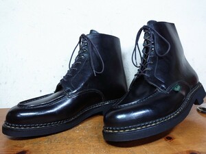 【デッドストック/送料無料】1999年 FRANCE製 Paraboot/パラブーツ BEAULIEU Uチップ ブーツ UK8 27cm相応 ブラック 黒/シャンボード