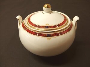 1140009w【Wedgwood COLORADO シュガーポット】ウェッジウッド/コロラド/茶器/英国製/金彩/黒つぼ印あり/陶器製/中古品