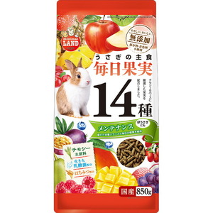 （まとめ買い）マルカン うさぎの毎日果実14種 メンテナンス 850g ウサギ用フード 〔×5〕