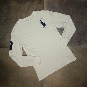 POLO RALPH LAUREN◇ポロ ラルフローレン・ロングスリーブTシャツ◇140サイズ　ホワイト　美品