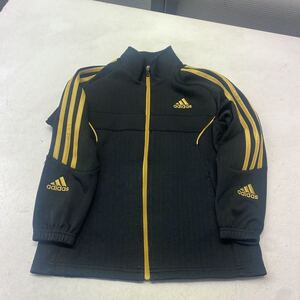 送料無料★adidas CLIMALITE アディダス★ジャージ　ジャケット★黒ゴールド★子供　ジュニア　キッズ　130 #31228sNj83