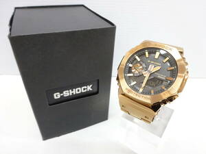 時計祭 カシオ CASIO G-SHOCK GM-B2100 アナログ タフソーラー フルメタル ゴールドカラー 文字盤ブラック 中古品 保管品