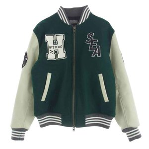 HYSTERIC GLAMOUR ヒステリックグラマー × WIND AND SEA ウィンダンシー 21AW WDS-HYS-3-01 バーシティ ジャンパー スタジャン【中古】