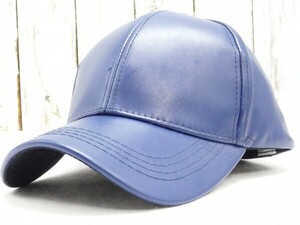 シンプル Imitation Leather CAP　ネイビー　送料\350 男女OK