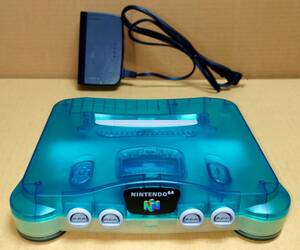 動作品 ニンテンドー64 本体 クリアブルー + ACアダプター / Nintendo64 / 任天堂