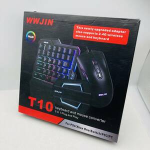 51M【中古品】WWJIN「T10」有線ゲーミンング片手キーボードとマウスセット B08NWQX7K4