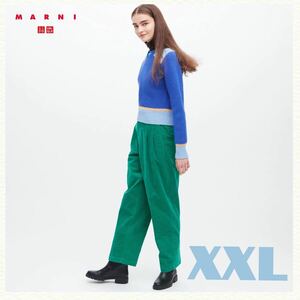 sale!新品タグ付☆UNIQLO ×MARUNIユニクロ&マルニ☆コーデュロイワイドフィットタックパンツ緑