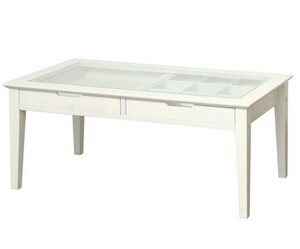 W90×45 コレクション 棚 テーブル ディスプレイ コレクションテーブル 収納ケース ローテーブル 木目 ホワイト 収納 6159ｉ