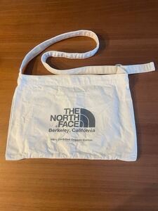 ザノースフェイス ショルダーバッグ ホワイト／グレー 中古 サコッシュ THE NORTH FACE オーガニックコットン A4サイズ カバン 白 USED