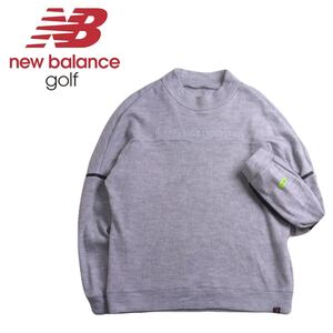 特大6 極美品 最高級 NEW BALANCE GOLF 蓄熱保温 ビッグロゴ ウール混 ニット セーター メンズ6 ニューバランス ゴルフウェア 2501140