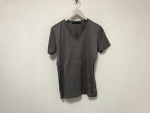 美品本物ロアーroarコットンVネック光沢半袖Tシャツメンズアメカジサーフビジネススーツグレー日本製1S