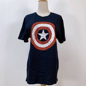 S1621 ★美品★ MARVEL メンズ Tシャツ 半袖 人気 M ネイビー（紺）ビッグロゴ コットン 万能 シンプルデイリーカジュアル