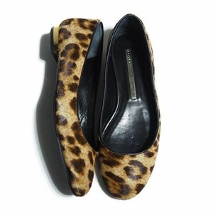 M0191R13　▼BALDAN バルダン ドゥーズィエムクラス 購入▼　LEOPARD BALLET shoes レオパードハラコ バレエシューズ 37/23.5cm 秋～春