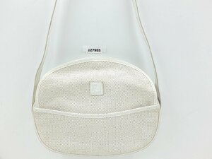 【z27955】FENDI フェンディ ヴィンテージ レザー メッシュ ショルダーバッグ ホワイト 格安スタート