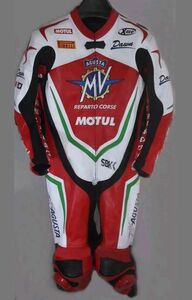 海外 送料込み 　高品質　 MVアグスタ　オーダーメイド可　レーシング　レザースーツMOTOGP サイズ各種　本革レプリカ