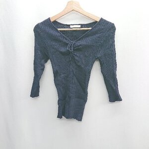 ◇ PROPORTION BODY DRESSING 長袖 ニット セーター サイズFR ネイビー レディース E