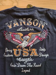 　送料込★Vanson バンソン　NVLT-2404 天竺長袖Tシャツ バイカー　イーグル　USA ブラック　XL