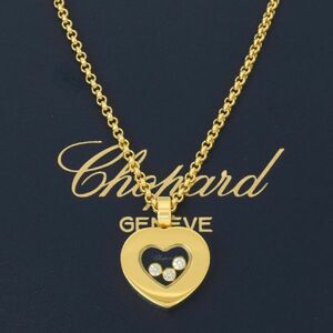 750 Chopard ハッピーダイヤモンド 16.1g ハート ネックレス ダイヤ3P ショパール 794339 18金イエローゴールド ペンダント K18YG 4031893