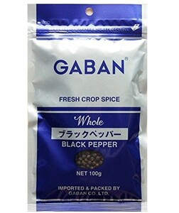 ブラックペッパーホール 100g×10袋 GABAN ギャバン スパイス 香辛料 粒 シード 業務用 黒胡椒 Black pepper こしょう