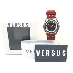 1円〜 稼働 VERSUS ヴェルサス NA07LBQ ヴェルサーチ 腕時計 3針 デイト 箱 付属品付き