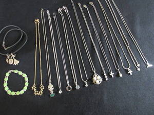 ＊100円～【美品含む】SILVER/925/SV/STERLING 刻印 シルバーアクセサリー ネックレス14点&ブレスレット1点 15点セット＊T-88