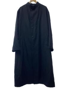 yohji yamamoto POUR HOMME◆23AW/ARMY GABARDINE COLLAR COAT/1/ウール/ブラック/HJ-C08-120