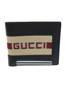 GUCCI◆2つ折り財布/レザー/BLK