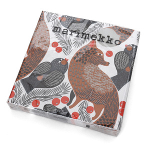 マリメッコ ペーパーナプキン ケトゥンマルヤ ホワイト 33x33cm 20枚入り marimekko 北欧雑貨 北欧 キッチン 紙ナプキン おしゃれ