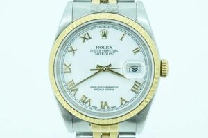 ROLEX 16233 DATEJUST デイトジャスト ロレックス ローマン L番 コンビ メンズ 自動巻き 稼動品 腕時計