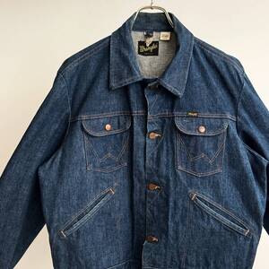 希少《 Mint Condition / 124MJ / Size 44 》70s 美品【 Wrangler 真紺 ブロークンデニム ビンテージ ジャケット アメリカ製 】