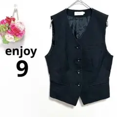 a4688 enjoy ベスト　事務服　オフィス　ウール　日本製　グレー　9